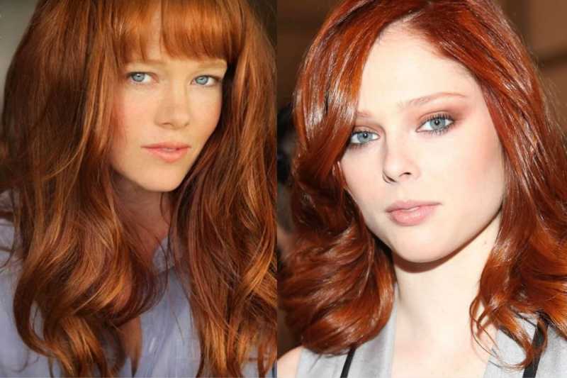 Рыжий цвет волос: оттенки огненной краски, палитра оранжевых, ярко-русые, холодный красный, золотисто-коричневый, каштановый