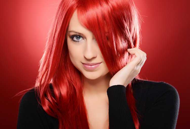 Темно-красный цвет волос 2021: 95 удачных примеров фото покраски