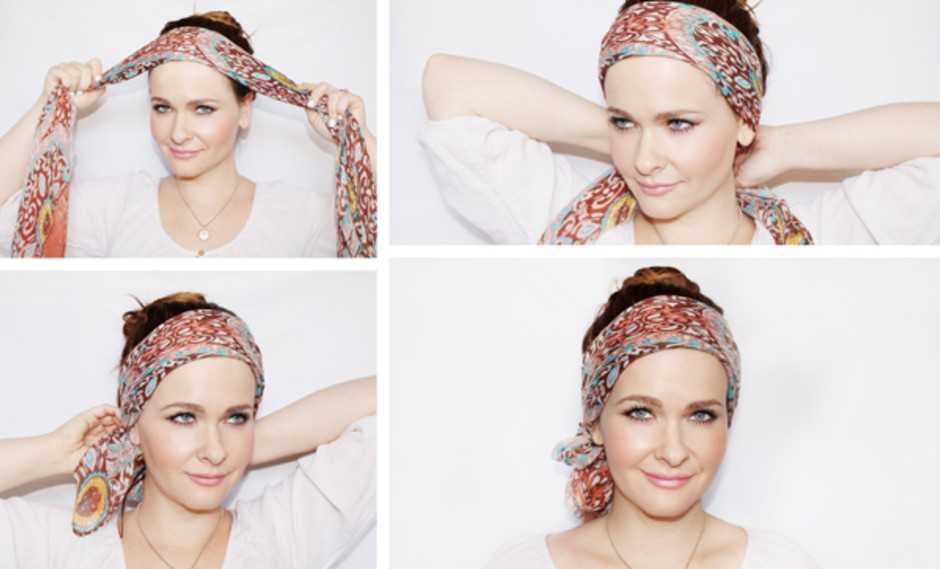 Красиво повязанный платок на голове