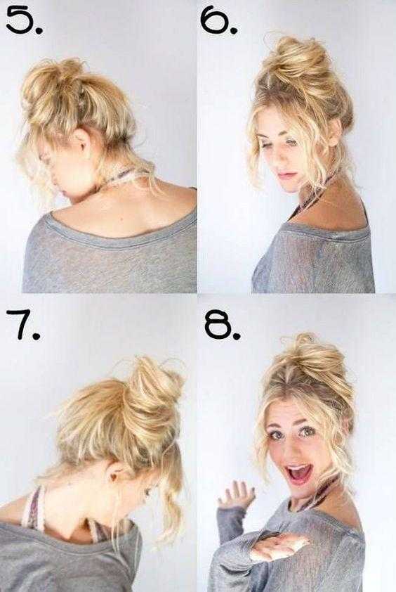 Пучок на средние волосы: 18 простых способов сделать, фото