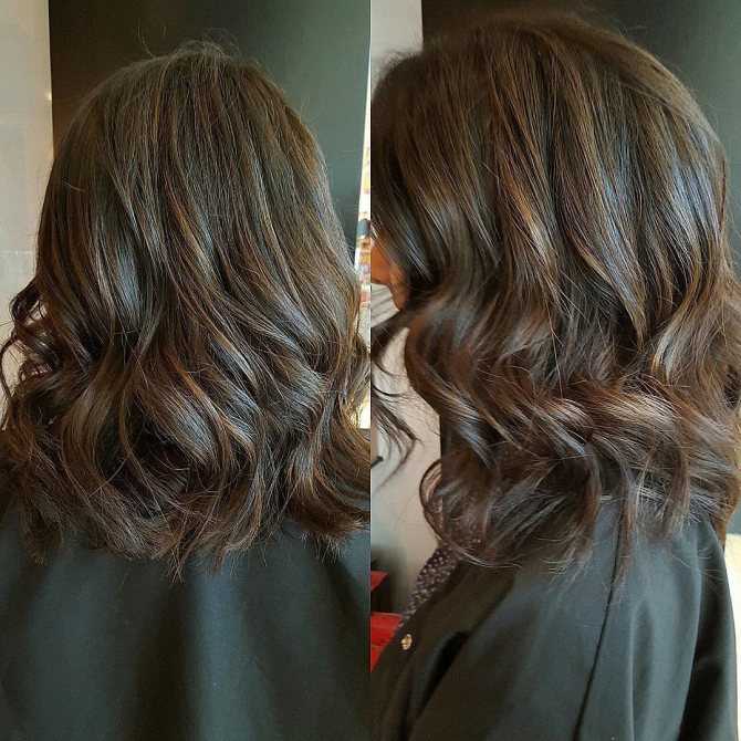 Окрашивание на темные волосы: сложное, в один цвет, фото до и после