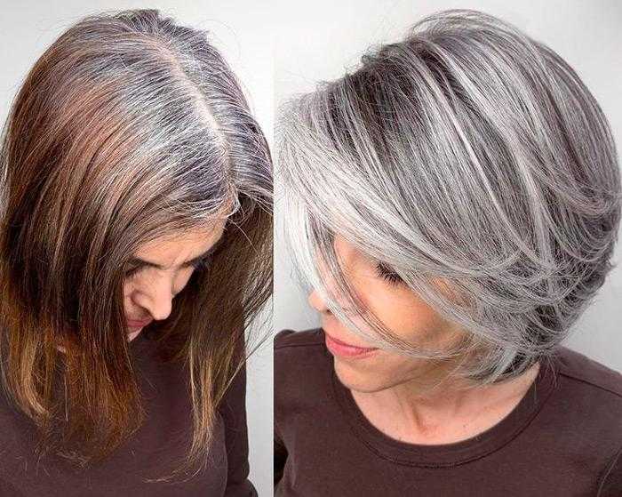 Мелирование на седые волосы: виды, фото до и после