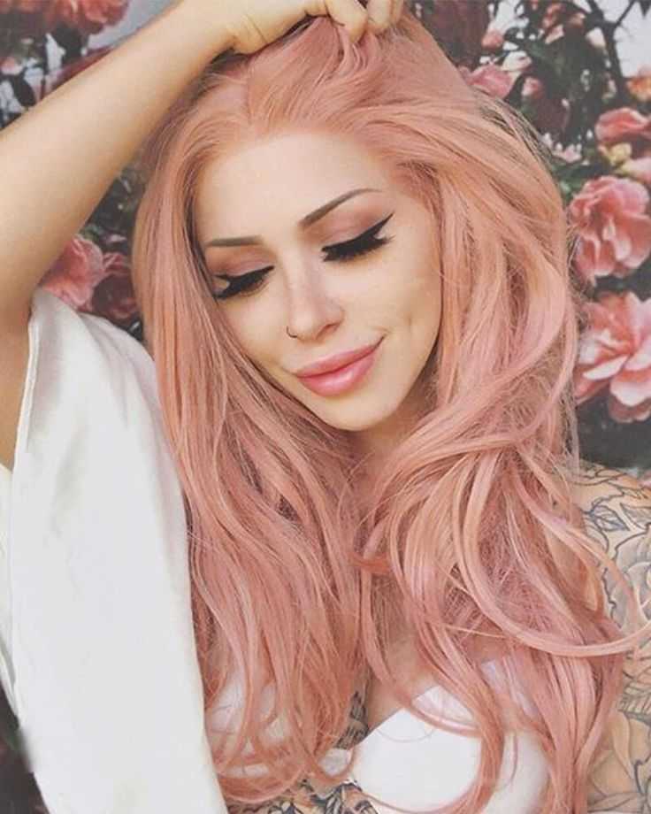 Персиковый цвет волос: 40 фото модного фруктового блонда