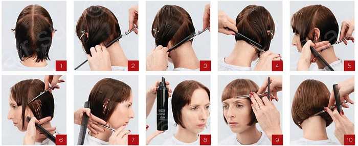 Пошаговые инструкция причесок для коротких волос каре