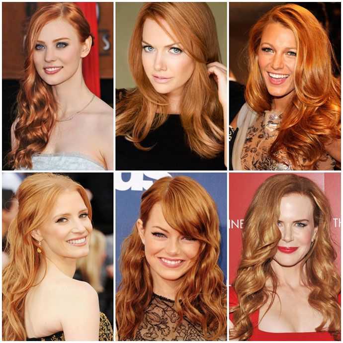 Оттенки рыжих волос фото с названиями все