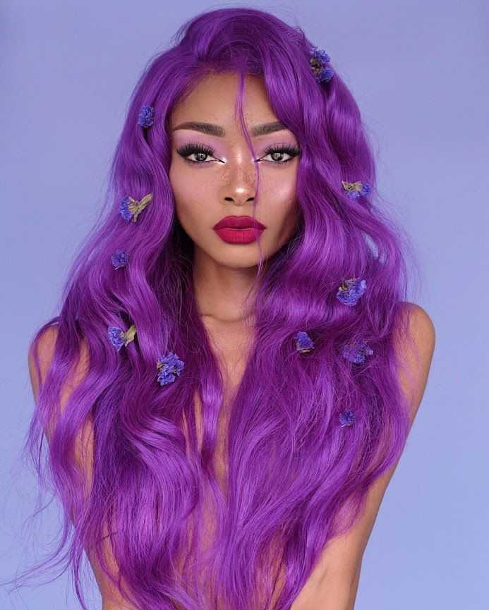 Модные фиолетовые, сиреневые и лиловые цвета волос (58 фото)