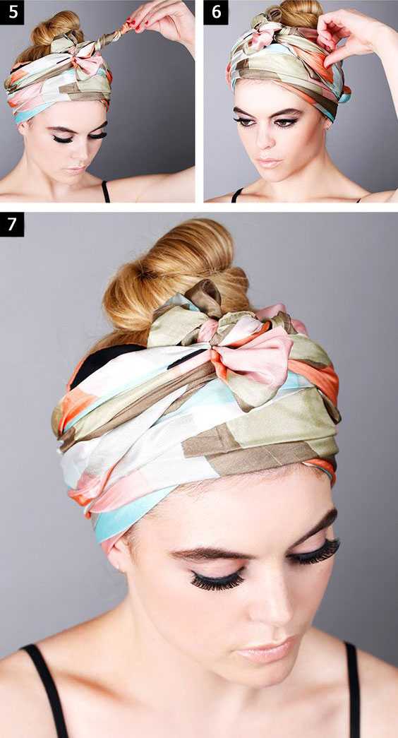 Как красиво завязать платок на голову пошаговое