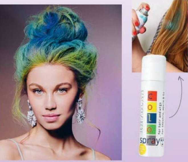 Как сделать цветной спрей для волос