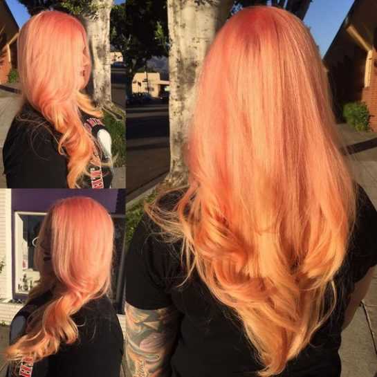 Как покраситься в персиковый цвет волос