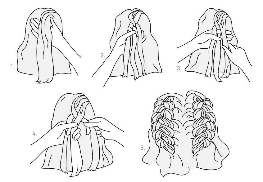Как сделать баранки из волос с лентами