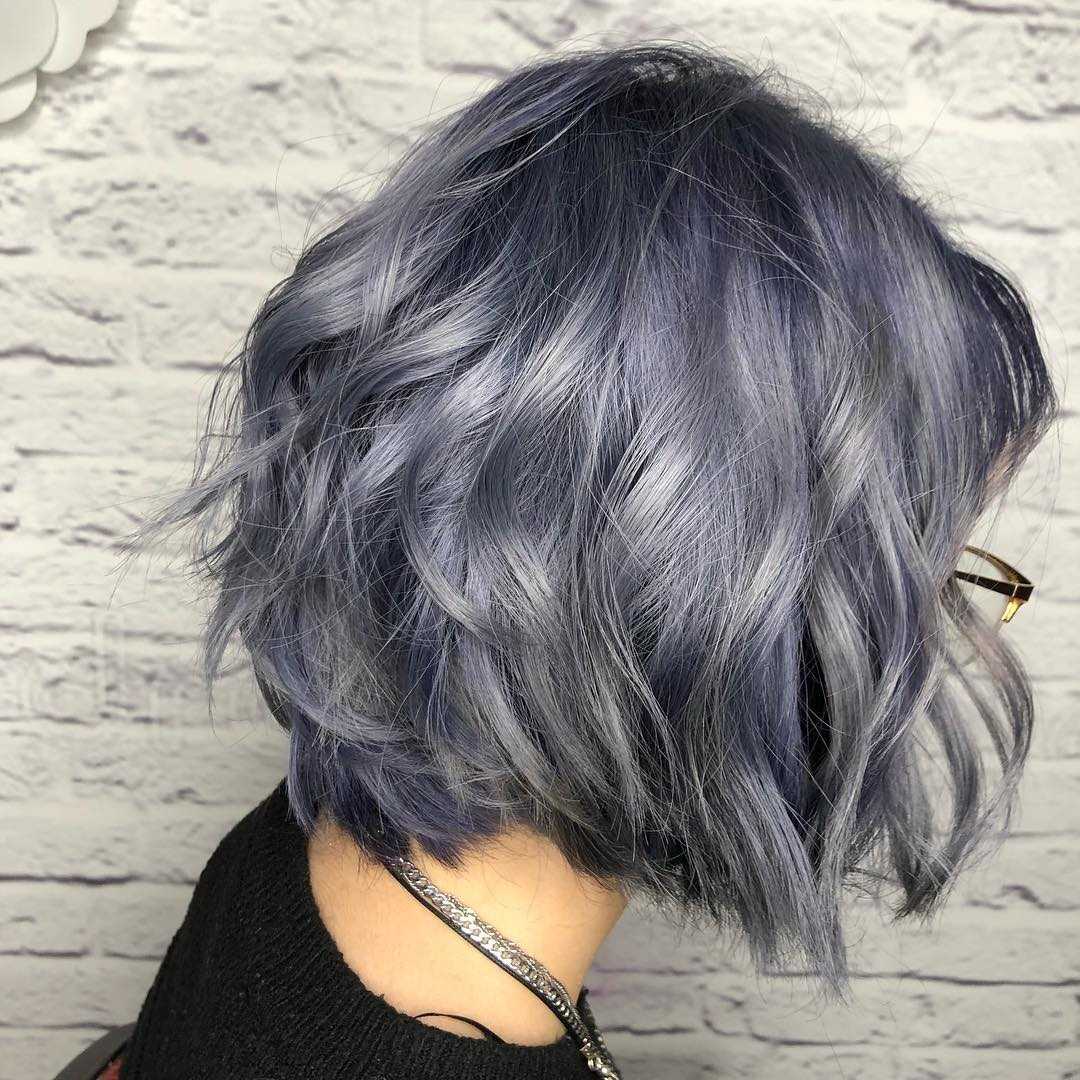 Пепельно голубой цвет волос фото на короткие волосы