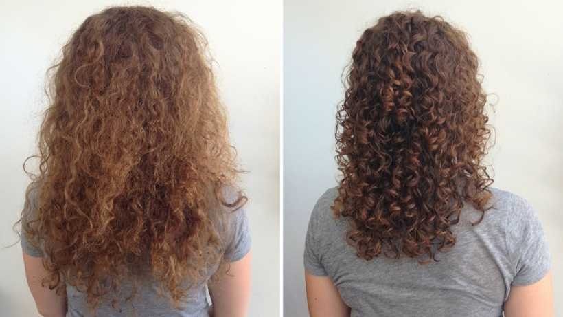 Наращивание кудрявых волос - фото до и после