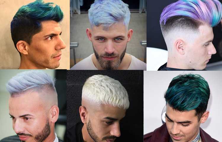 Цвета волос у мужчин (38 фото): зеленые и каштановые, шатен и фиолетовые оттенки, синие и черные тона. в какой цвет покрасить мужские волосы?