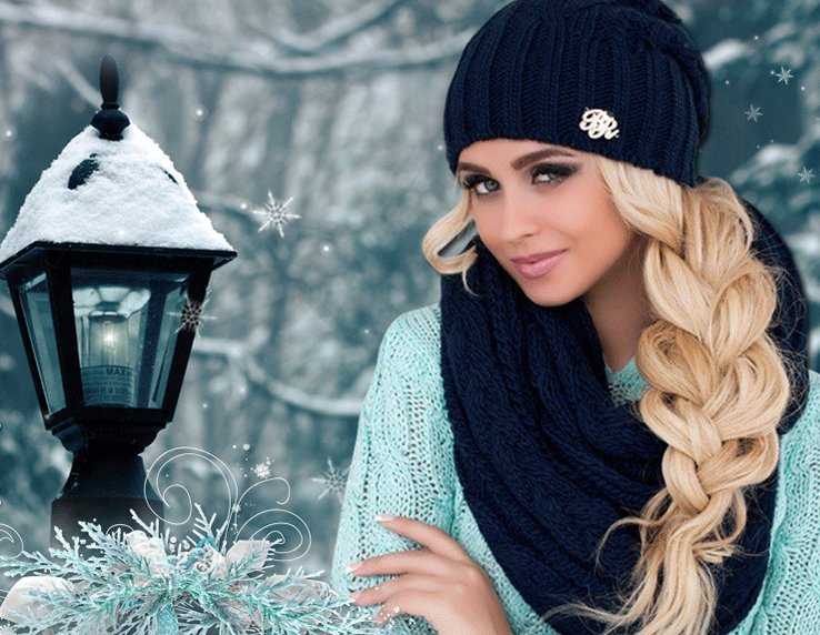 Блондинки зимой в шапке