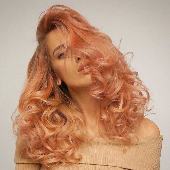 Персиковый цвет волос: 40 фото модного оттенка и как его добиться