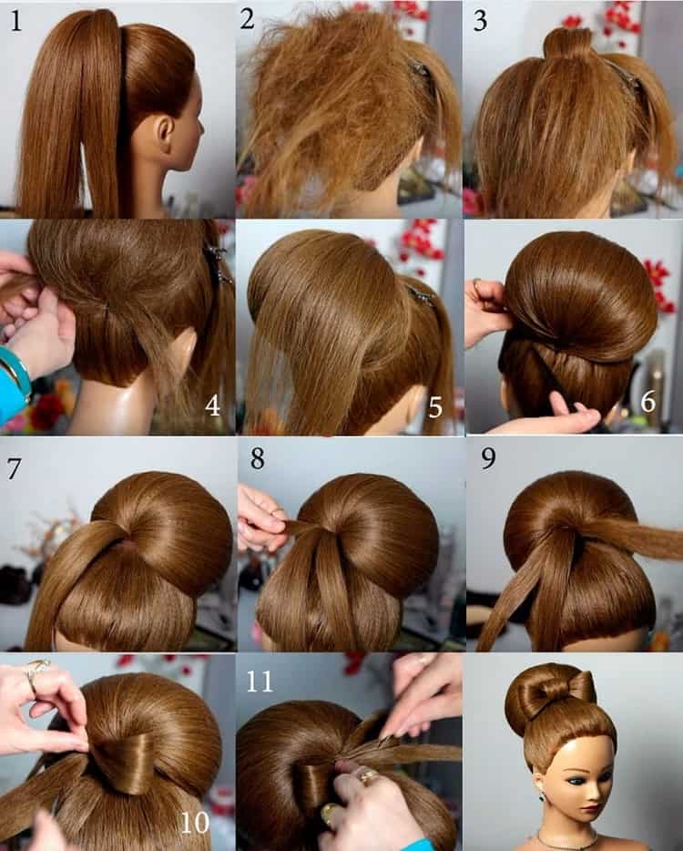 Как сделать прическу с валиком для волос пошаговое фото
