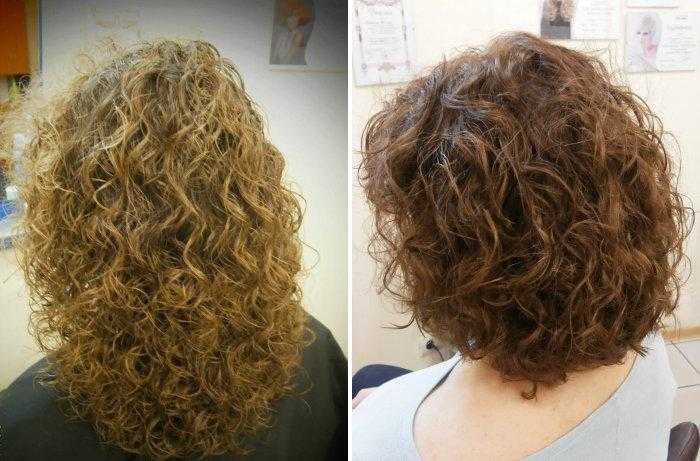 Фото химическая завивка волос фото до и после на средние волосы