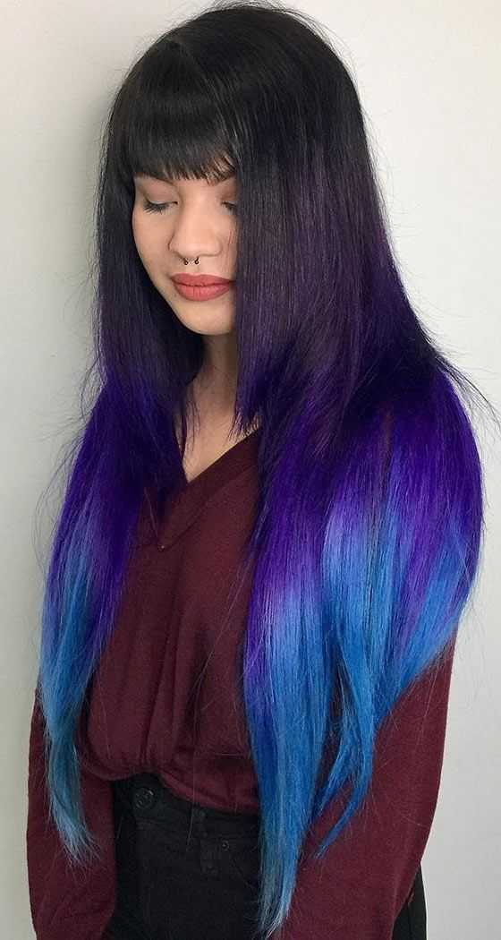 Фиолетовый цвет волос - оттенки и виды окрашивания, 42 фото